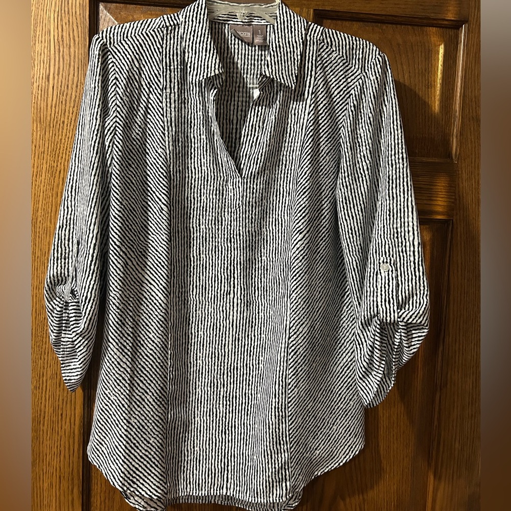 Chicos size 1 - ocean stripe 3/4 sleeve tunic.